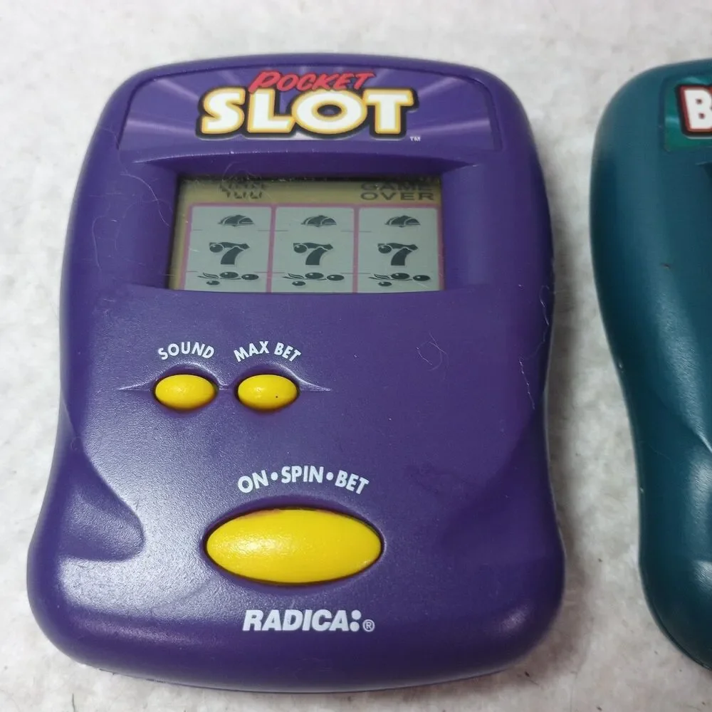Lot 3 Radica Handheld Games Pocket Slot Blackjack Poker Tested Working LCD